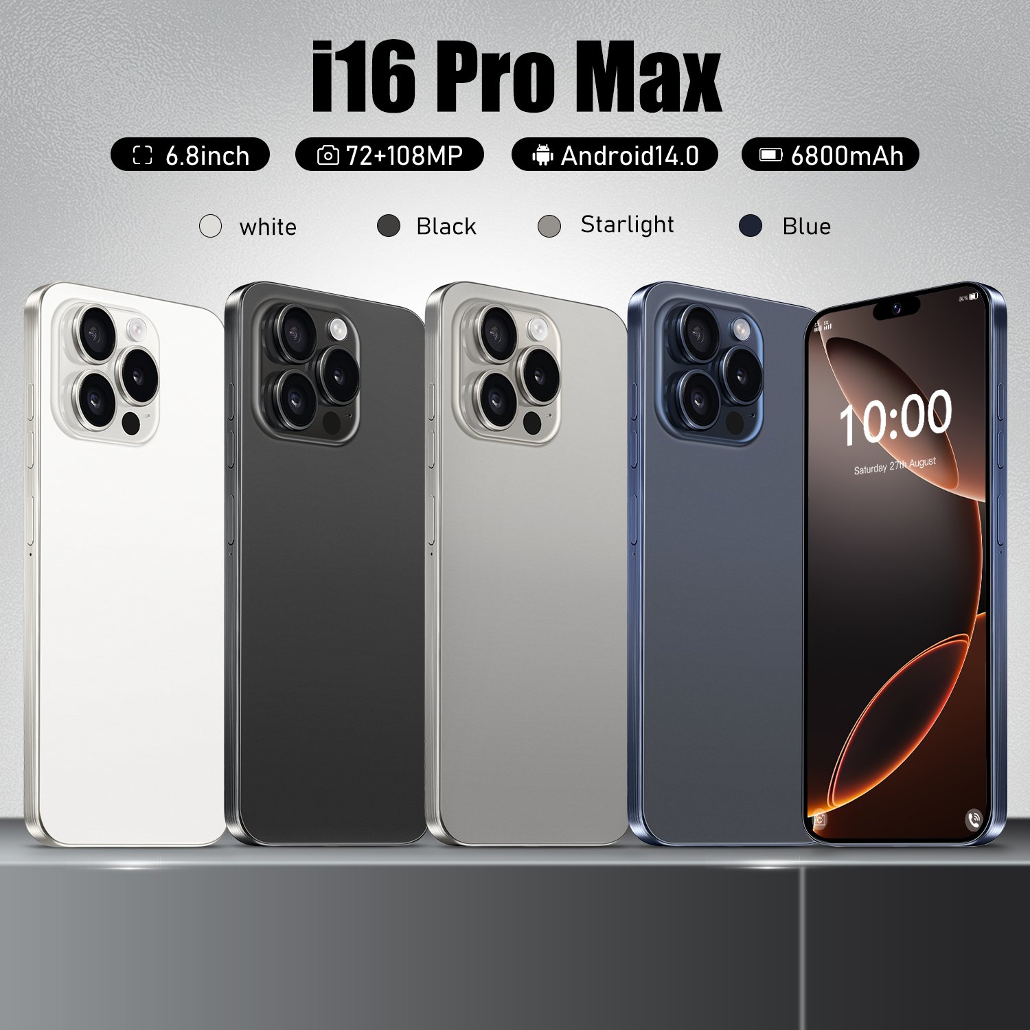 Original i16 phone 16 pro max 6.7 inch 12GB + 1TB dual card Android smartphone 8-core celulares 16 pro max unlocked mobile phone
